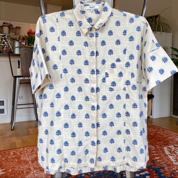 Madewell Tops - ✨Madewell Academie Shirt w/ Floral Embroidery